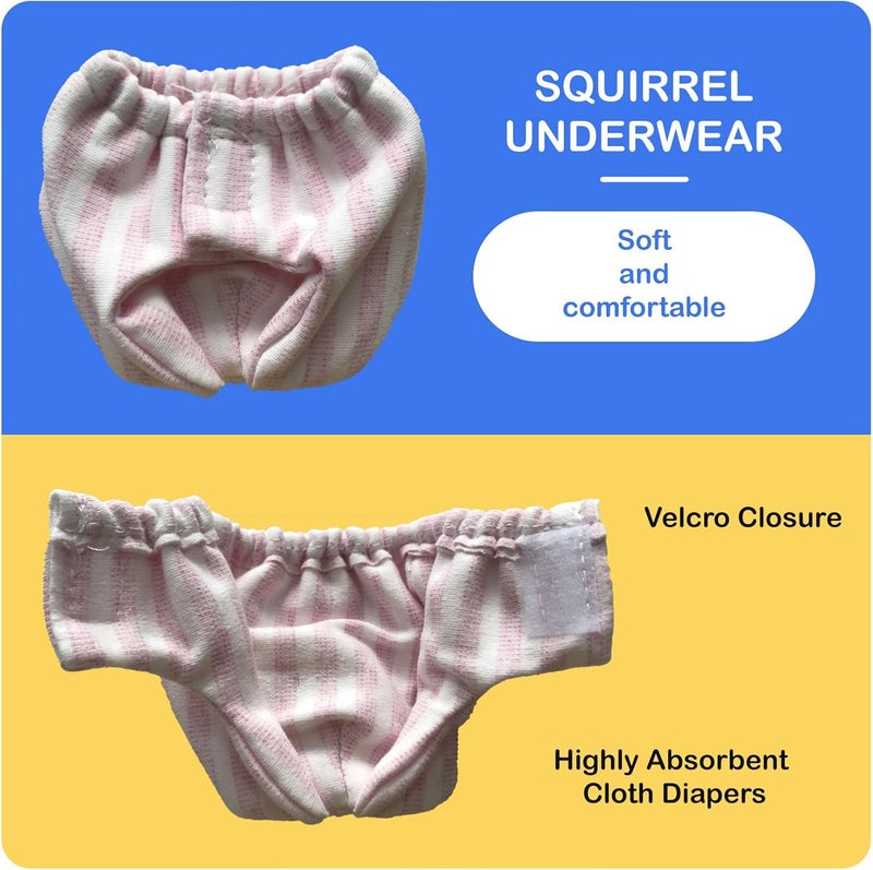 hokable 2PCS Small Pet Diapers,Adjustable Sugar Glider Diapers Climbing Diapers,Washable,Specially Designed for Use on Pet Squirrels Small Medium Guinea Pig. (Pink Stripes, S) - Image 3